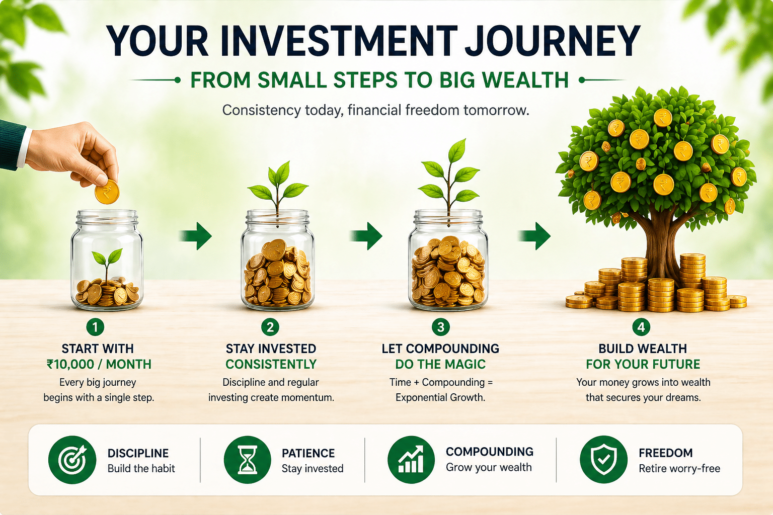 Small SIP investment growing into big wealth through compounding