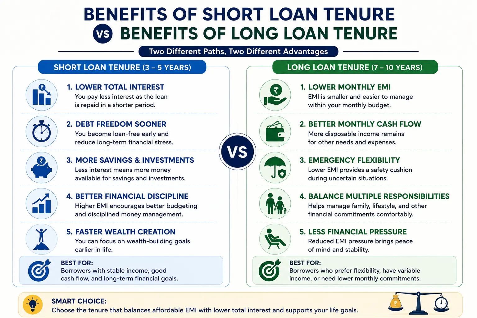 Benefits of long loan tenure infographic