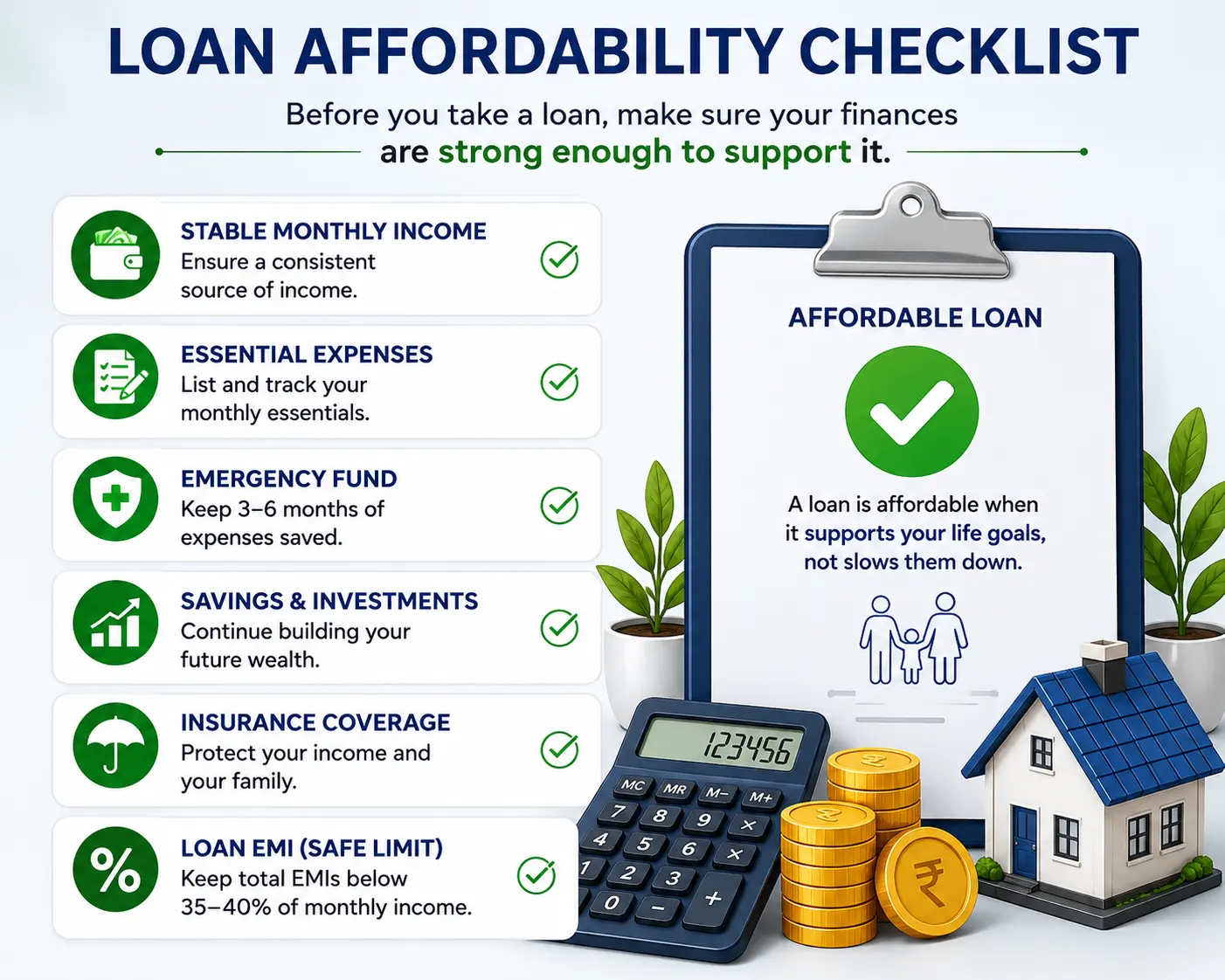 Loan affordability checklist illustration